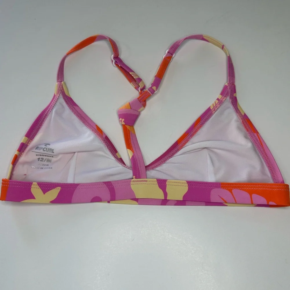 Rip Curl Bikini Tropical Dawn T Back Knot Purple Pink Orange NWT Girls Size 12